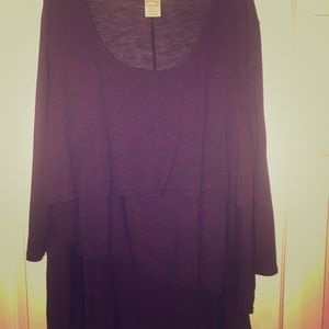 Tiered overlay purple blouse